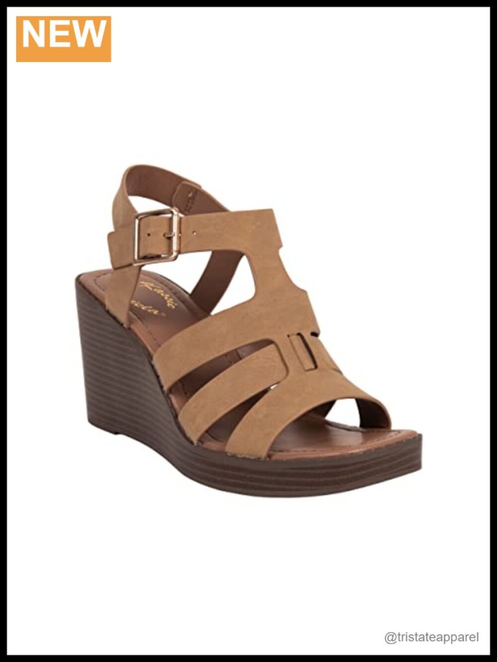 Faux Leather Platform Wedge Ankle Strap Sandal 3" Heel Semi-Formal - Picture 3 of 5